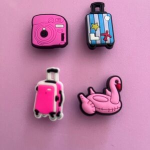 Set of Travel-Themed Shoe Charms